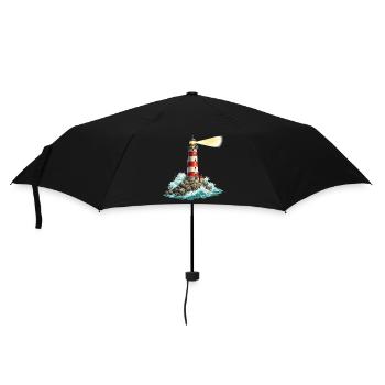 Leuchtturm am Felsenmeer Lichtstrahl - Regenschirm (klein) - Schwarz - Vorne