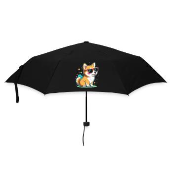 Coole Corgi-Sonnenbrillen - Regenschirm (klein) - Schwarz - Vorne