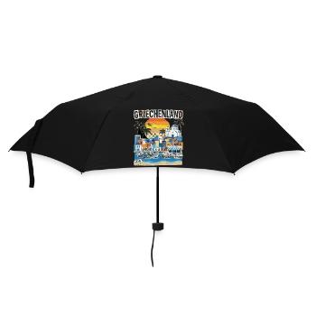 Griechenland Urlaub Vintage Strand - Regenschirm (klein) - Schwarz - Vorne