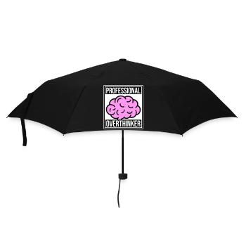 Professional Overthinker Lustig Grübeln Angst Logo - Regenschirm (klein) - Schwarz - Vorne
