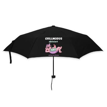 Schildkröte Chillmodus aktiviert: Pinke Lounge - Regenschirm (klein) - Schwarz - Vorne