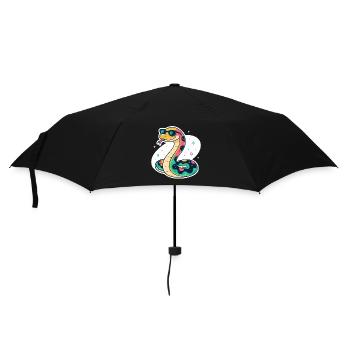 Colorful snake in sunglasses - Umbrella (small) - black - Front