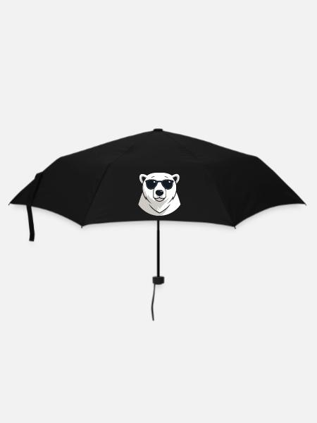 Eisbär mit dunkler Brille - Regenschirm (klein) - Schwarz