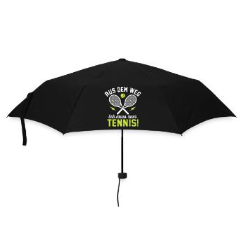 Aus dem Weg ich muss zum Tennis  - Regenschirm (klein) - Schwarz - Vorne