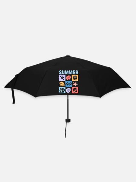 Été – Monde maritime plein de style festif - Parapluie standard - noir