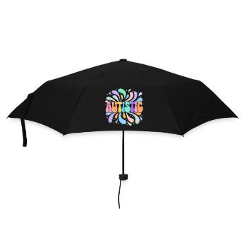 Autistischer Regenbogenspritzer - Regenschirm (klein) - Schwarz - Vorne