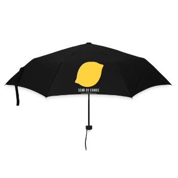 Sour by Choice Zitronen-Logo - Regenschirm (klein) - Schwarz - Vorne