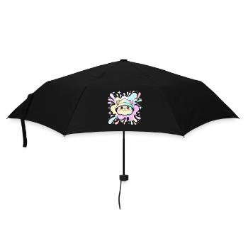 Chat pastel en capuche éclatante - Parapluie standard - noir - Devant