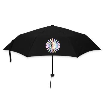 Soleil pastel rayonnant - Parapluie standard - noir - Devant
