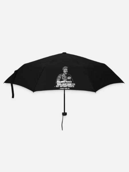 Marcus Aurelius Stoic Zitat mit Bier - Regenschirm (klein) - Schwarz