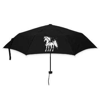White Splash Horse Silhouette - Umbrella (small) - black - Front