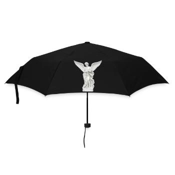 Himmlischer Schutzengel mit Schwert - Regenschirm (klein) - Schwarz - Vorne