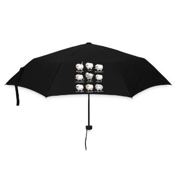 Unschaf & Co. – Lustige Schaf Wortspiele - Regenschirm (klein) - Schwarz - Vorne