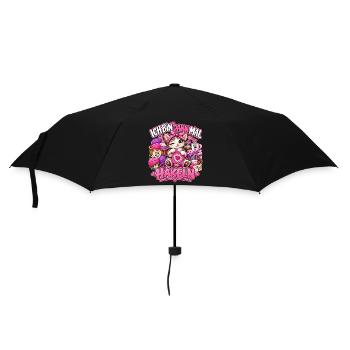 Ich bin dann mal Häkeln - Regenschirm (klein) - Schwarz - Vorne