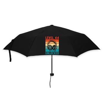 44. Geburtstag Level 44 unlocked - Regenschirm (klein) - Schwarz - Vorne