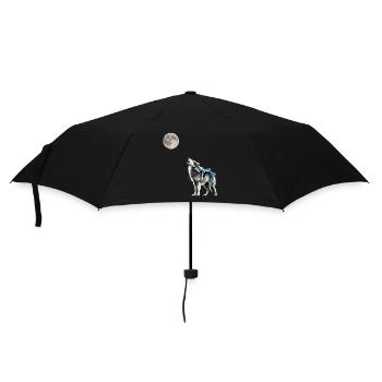 Mond ,Wolf - Regenschirm (klein) - Schwarz - Vorne