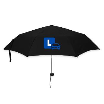 blaues L - Lili - Regenschirm (klein) - Schwarz - Vorne