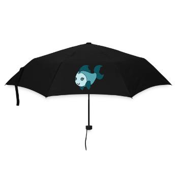 Kleiner süßer Fisch - Regenschirm (klein) - Schwarz - Vorne