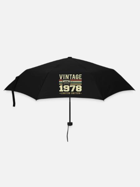Jahrgang 1978 Retro 1978 Geburtstagsgeschenk - Regenschirm (klein) - Schwarz