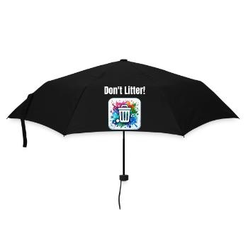 Anti-littering-slogan - Don't Litter - Regenschirm (klein) - Schwarz - Vorne