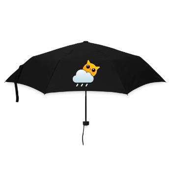 Süße Wetter Katze - Regenschirm (klein) - Schwarz - Vorne