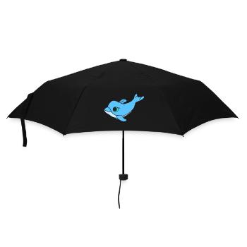 Süßer Delfin - Regenschirm (klein) - Schwarz - Vorne