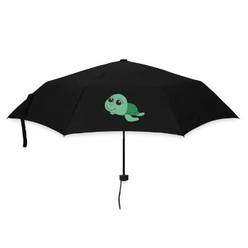 Kleine süße Schildkröte - Regenschirm (klein) - Schwarz - Vorne