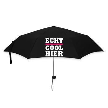 Echt cool hier - Regenschirm (klein) - Schwarz - Vorne
