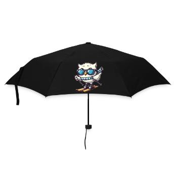 Harfang des neiges skieur, charme de vacances d’hiver - Parapluie standard - noir - Devant