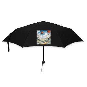 Happy summer vintage cartoon - Umbrella (small) - black - Front