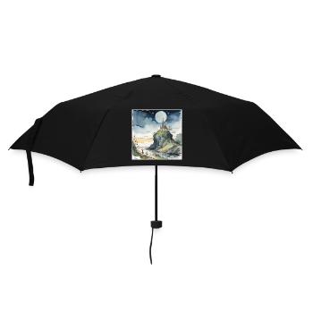 Vintage-Schloss-Traumlandschaft - Regenschirm (klein) - Schwarz - Vorne