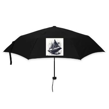 Sci fi city & ship - Umbrella (small) - black - Front