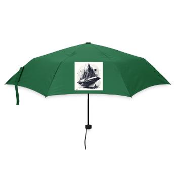 Ville et navire de science-fiction - Parapluie standard - vert bouteille - Devant