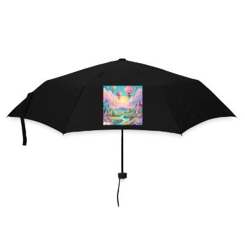 Paysage de rêve fantastique charmant et joyeux - Parapluie standard - noir - Devant