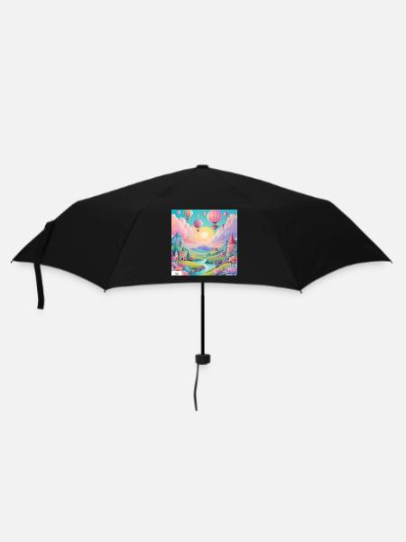 Paysage de rêve fantastique charmant et joyeux - Parapluie standard - noir