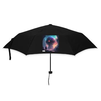 Dessin animé de la vie de la fourchette - Parapluie standard - noir - Devant