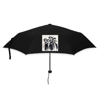 Freunde Tusche Porträt - Regenschirm (klein) - Schwarz - Vorne