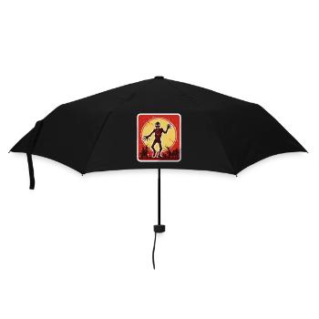 Halloween Zombie Warning Sign - Umbrella (small) - black - Front