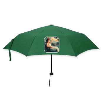Urlaub Entspannung Frau - Regenschirm (klein) - Flaschengrün - Vorne