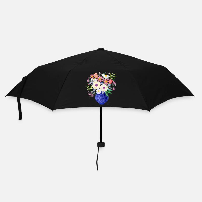 Blumenstrauß. Modern. Personalisierbares Geschenk. - Regenschirm (klein) - Schwarz
