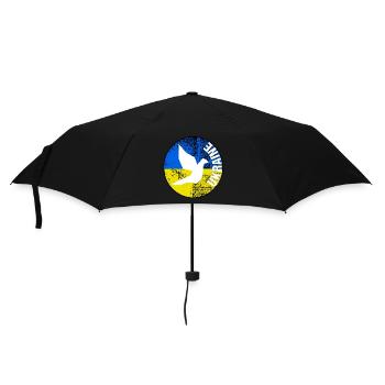 Free Ukraine Taube Rundes Logo - Regenschirm (klein) - Schwarz - Vorne