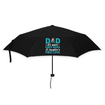 DAD HERO LOVE | Father's Day Father's Day - Umbrella (small) - black - Front