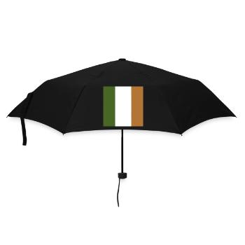 Irland Flagge, Irische Flagge - Grün, Weiß, Orange - Regenschirm (klein) - Schwarz - Vorne