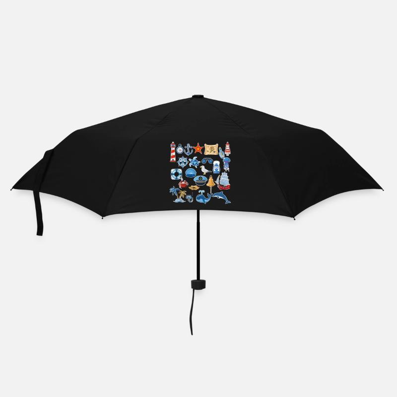 Nautischer Geist für die Sommerzeit - Regenschirm (klein) - Schwarz