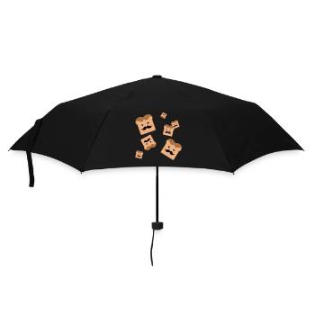 Toast mit Schnurrbart - Regenschirm (klein) - Schwarz - Vorne