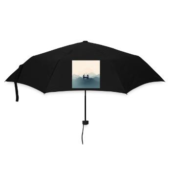Sailing boat in minimalist ocean - Umbrella (small) - black - Front