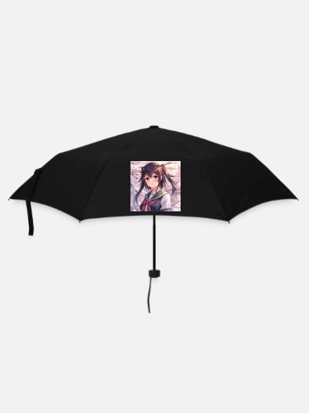 Kirschblüten Schuluniform - Regenschirm (klein) - Schwarz