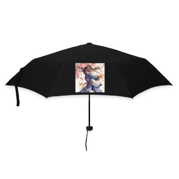Ninja de la Lame Fleur en kimono - Parapluie standard - noir - Devant