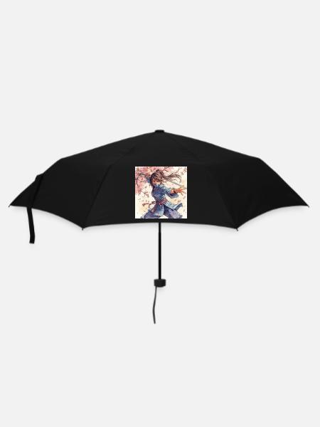 Blütenklinge Ninja im Kimono - Regenschirm (klein) - Schwarz