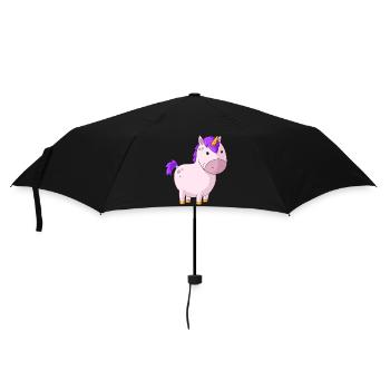 Licorne grasse dessin animé - Parapluie standard - noir - Devant